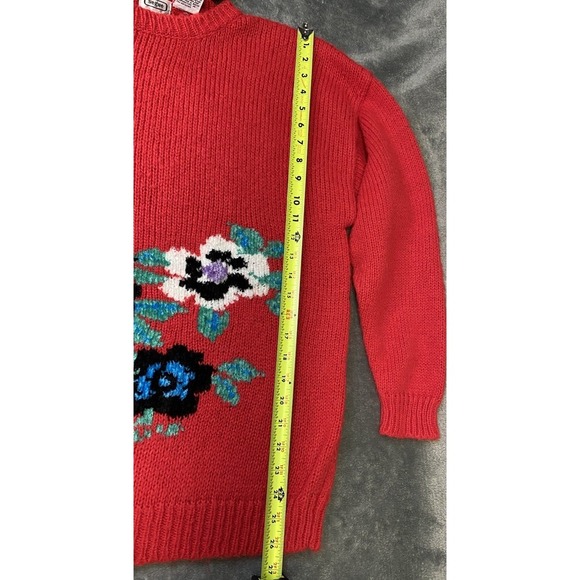 Segue Vintage 80's Sweater With Flower Women's Size Large - Picture 12 of 13